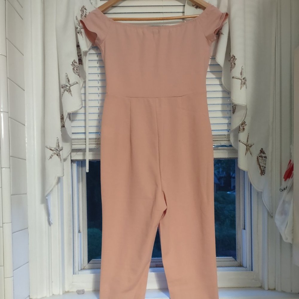 SHEIN Cap Sleeve Jumpsuit, Peach, XS